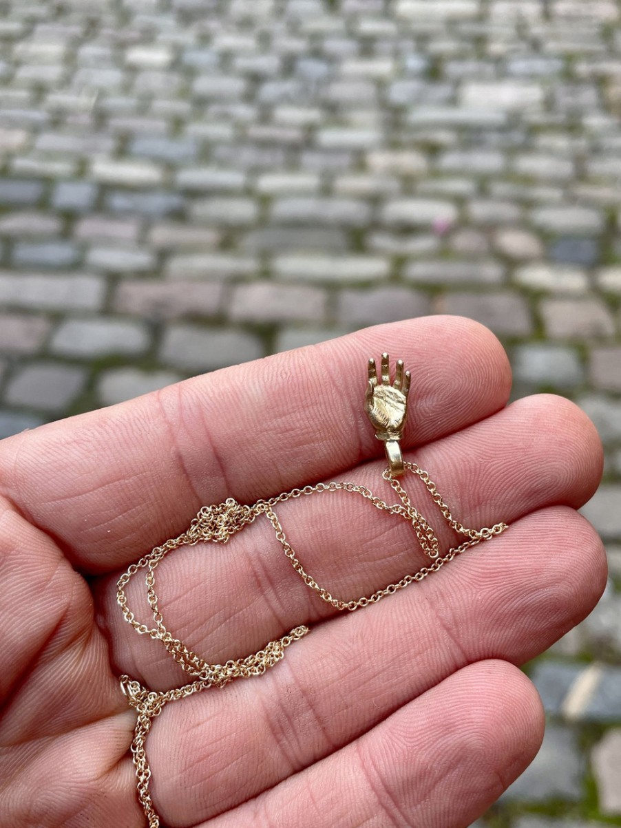 Necklaces Tomfoolery London | Hand Pendant In 9Ct Gold