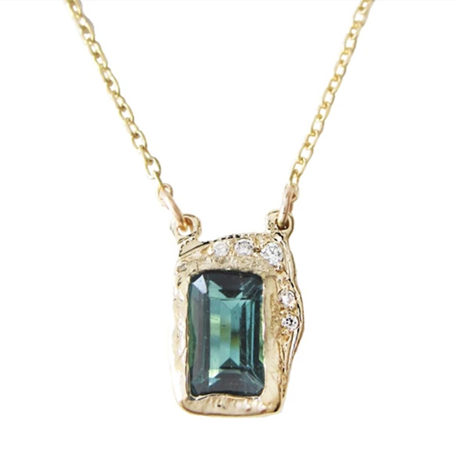 Necklaces Tomfoolery London | Reflection Green Tourmaline Necklace