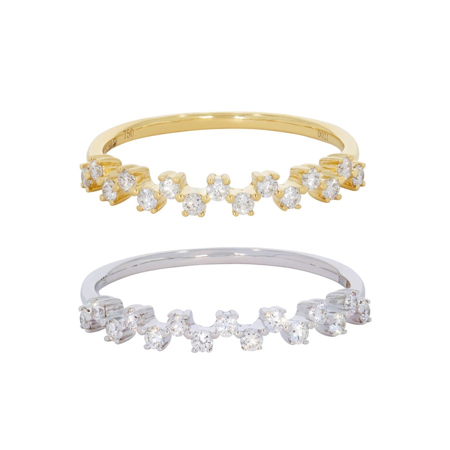 Rings Tomfoolery London | Checkered Diamond Half Eternity Ring