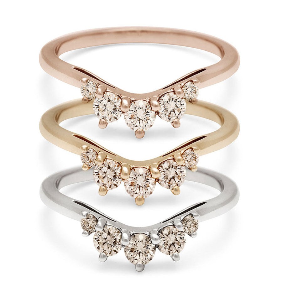 Rings Tomfoolery London | Champagne Diamond Cosmic Luna Tiara Band