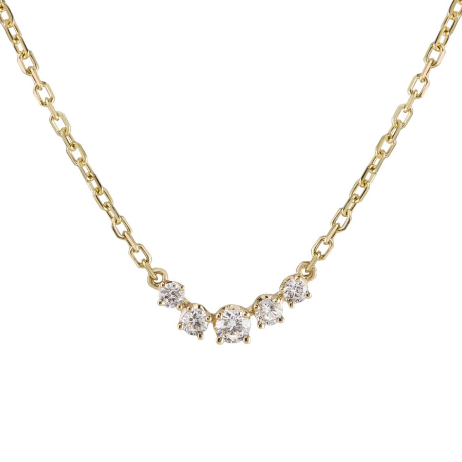 Necklaces Tomfoolery London | 18Ct Five Diamond Necklace