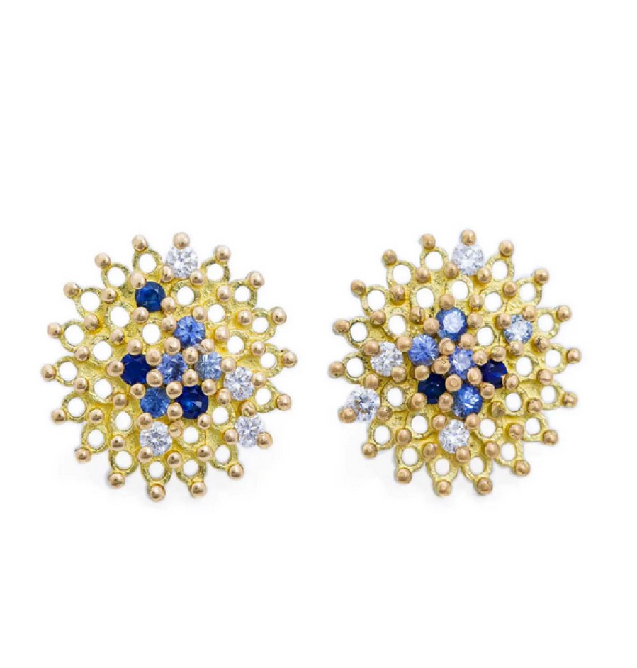 Earrings Tomfoolery London | Autumn Sapphire Stud Earrings