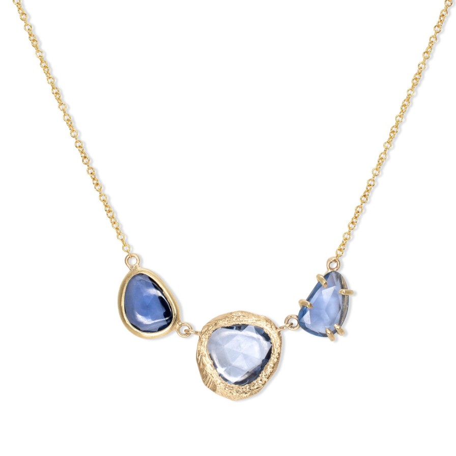 Necklaces Tomfoolery London | Triple Blue Sapphire Necklace