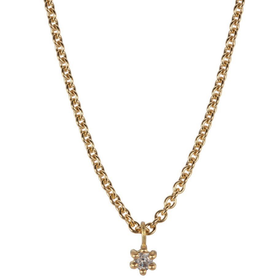 Necklaces Tomfoolery London | Spring Diamond Pendant