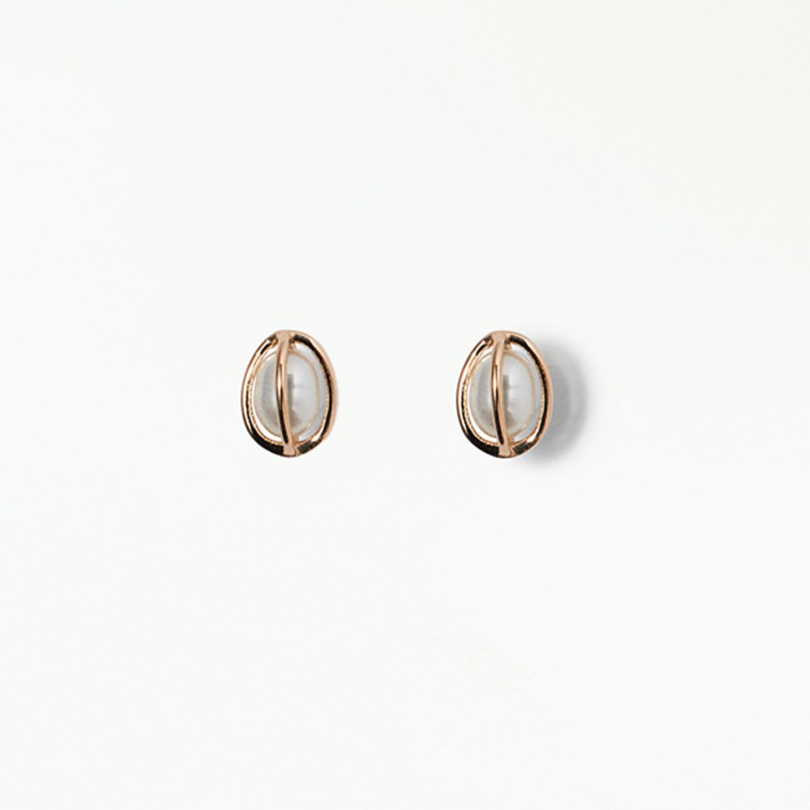 Earrings Tomfoolery London | Caged Pearl Stud Earrings