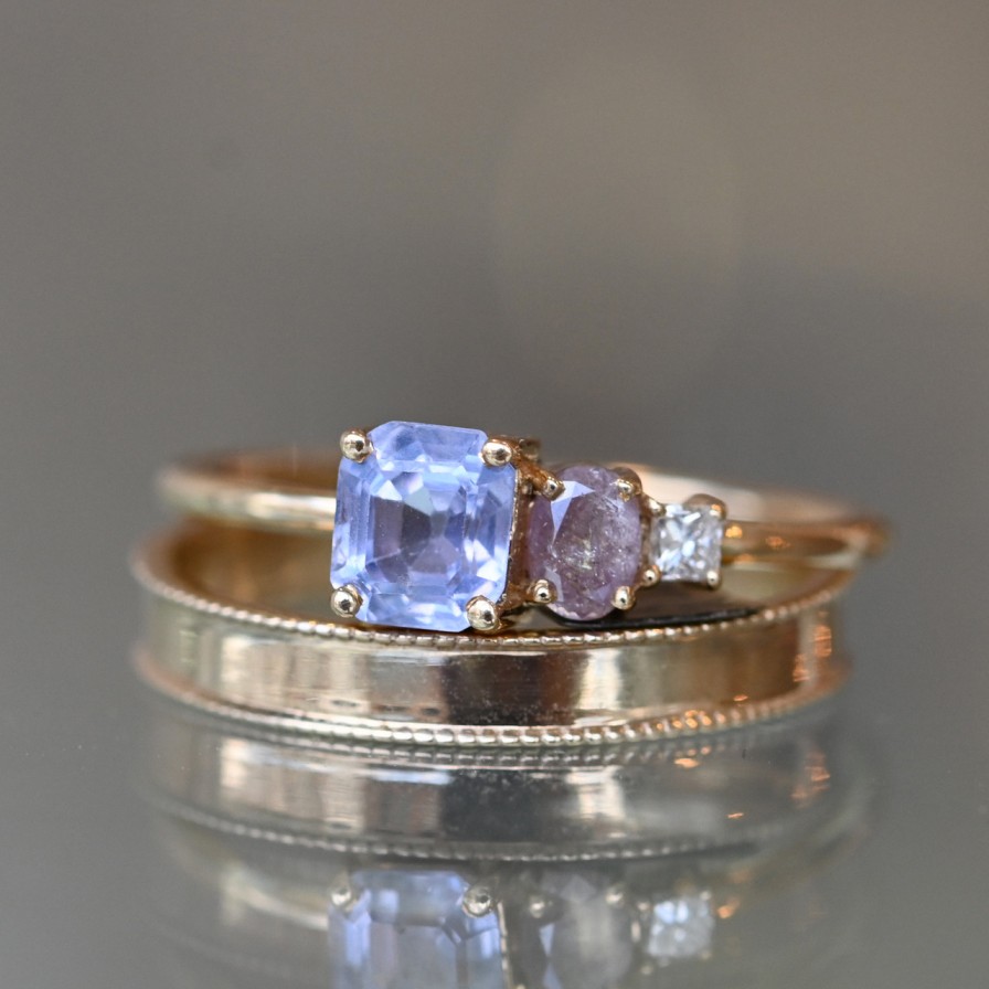 Rings Tomfoolery London | Trio Pastel Sapphire Three Stone Ring