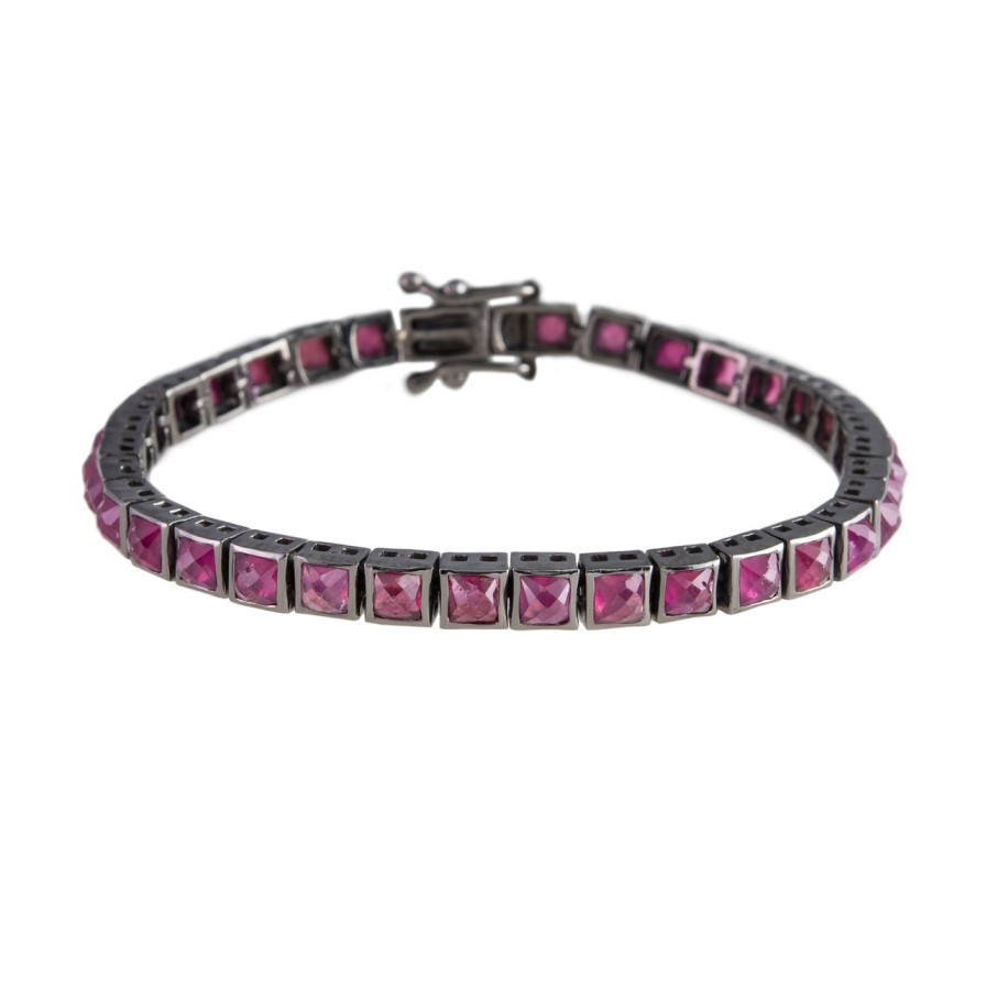 Bracelets Tomfoolery London | Small Ruby Tennis Bracelet