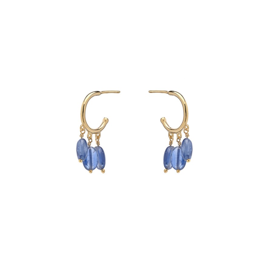 Earrings Tomfoolery London | Kyanite Gemstone Rain Hoops