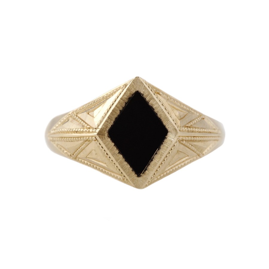 Rings Tomfoolery London | Gold Signet Quinn Onyx Ring