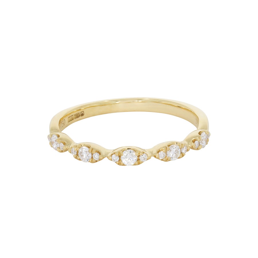 Rings Tomfoolery London | Mini Marquise Diamond Half Eternity Ring