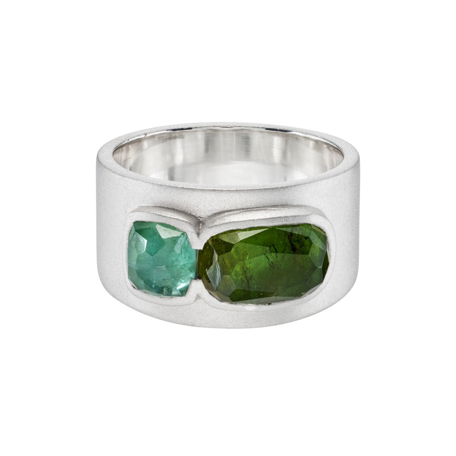 Rings Tomfoolery London | Tourmaline Two Stone Wide Ring 0.2