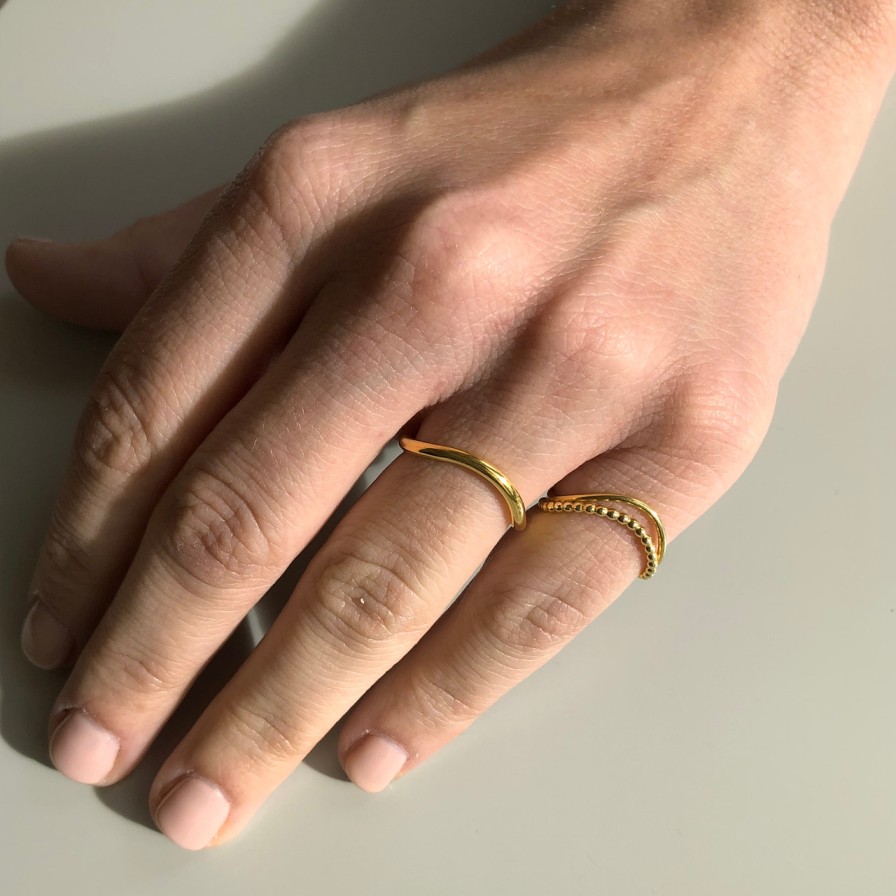 Rings Tomfoolery London | Perle Loop Ring Gold Plated