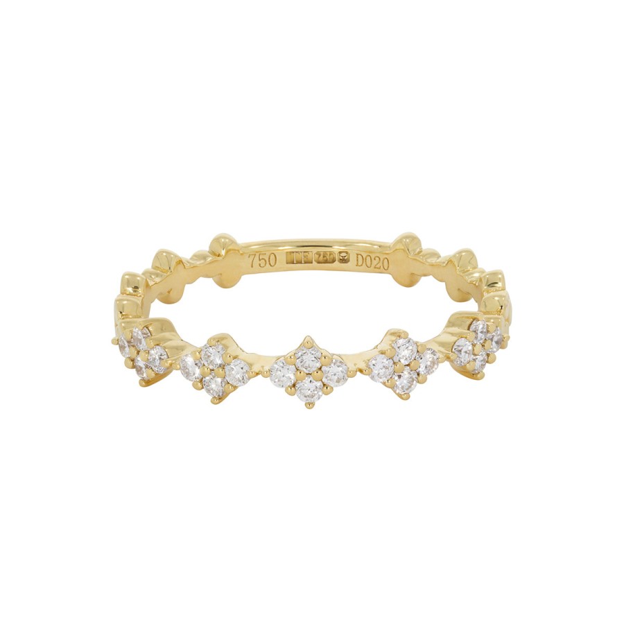 Rings Tomfoolery London | Floral Diamond Half Eternity Ring