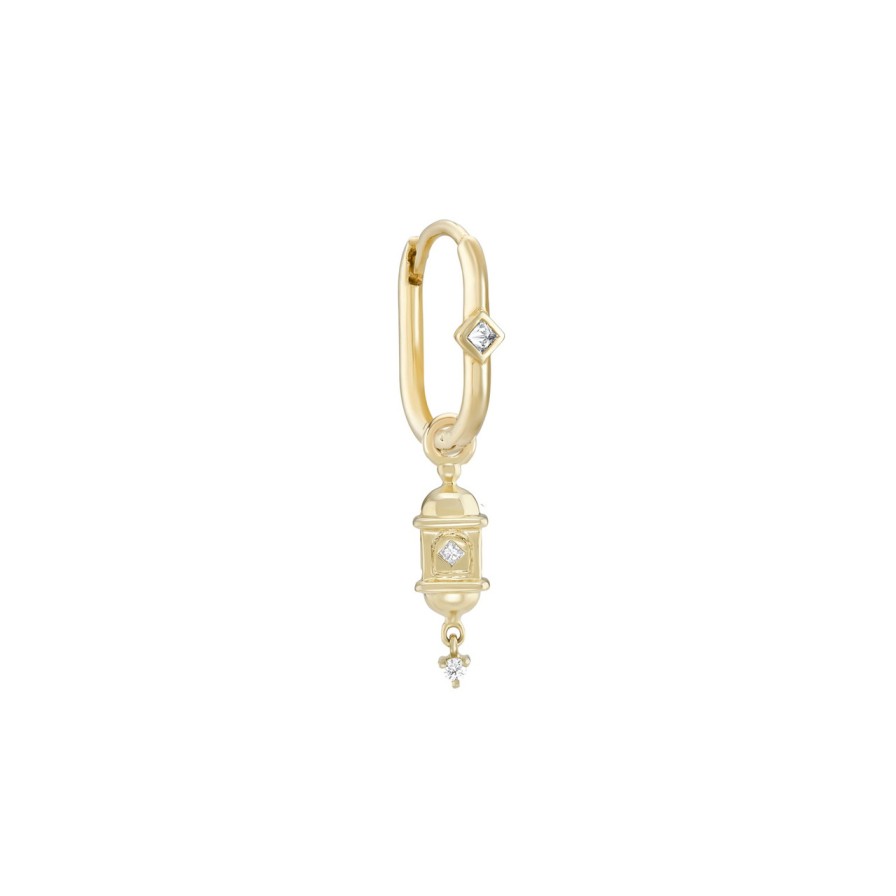 Earrings Tomfoolery London | Dala Lucky Lantern "Chance" Diamond Hoop Earring