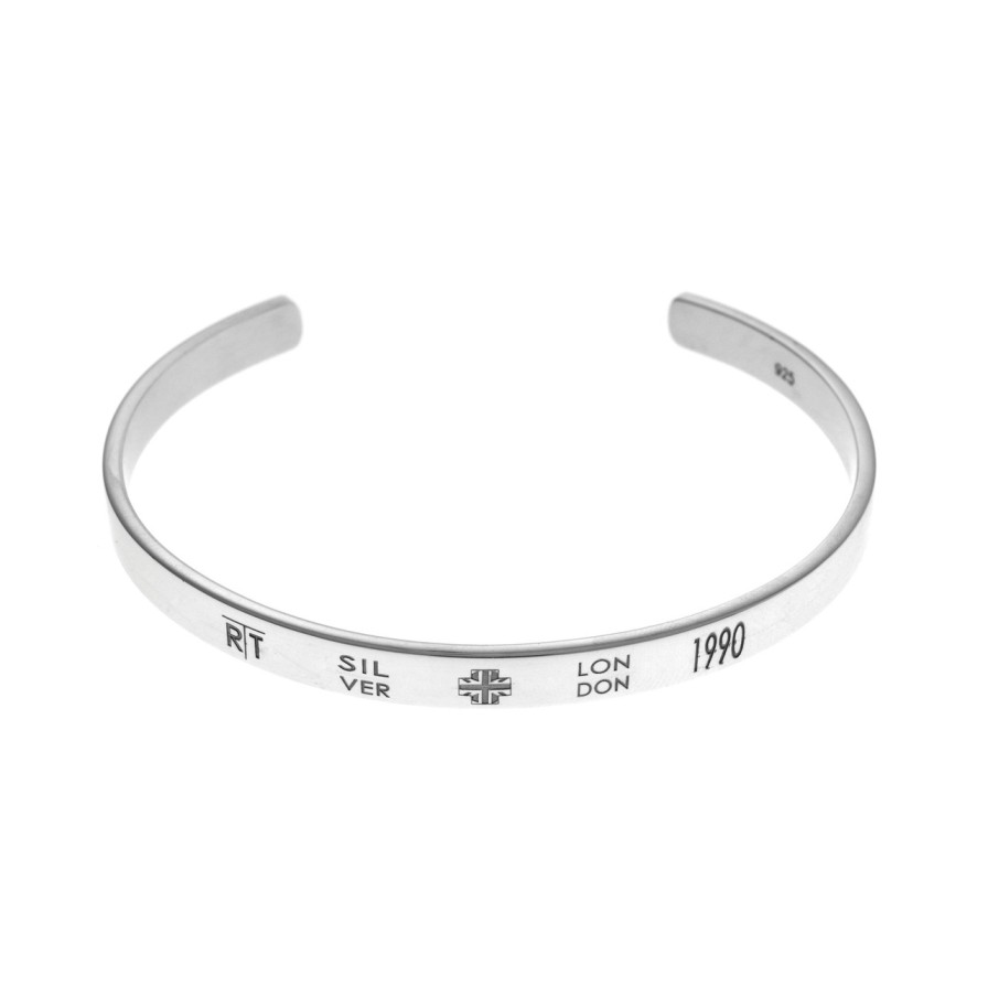 Bracelets Tomfoolery London | Unisex Hallmarked Silver Bangle