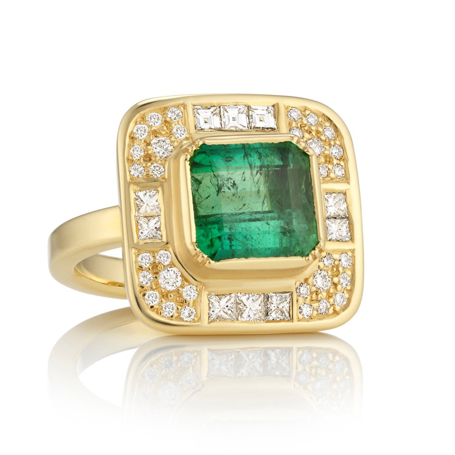 Rings Tomfoolery London | Mondrian Emerald Diamond Ring