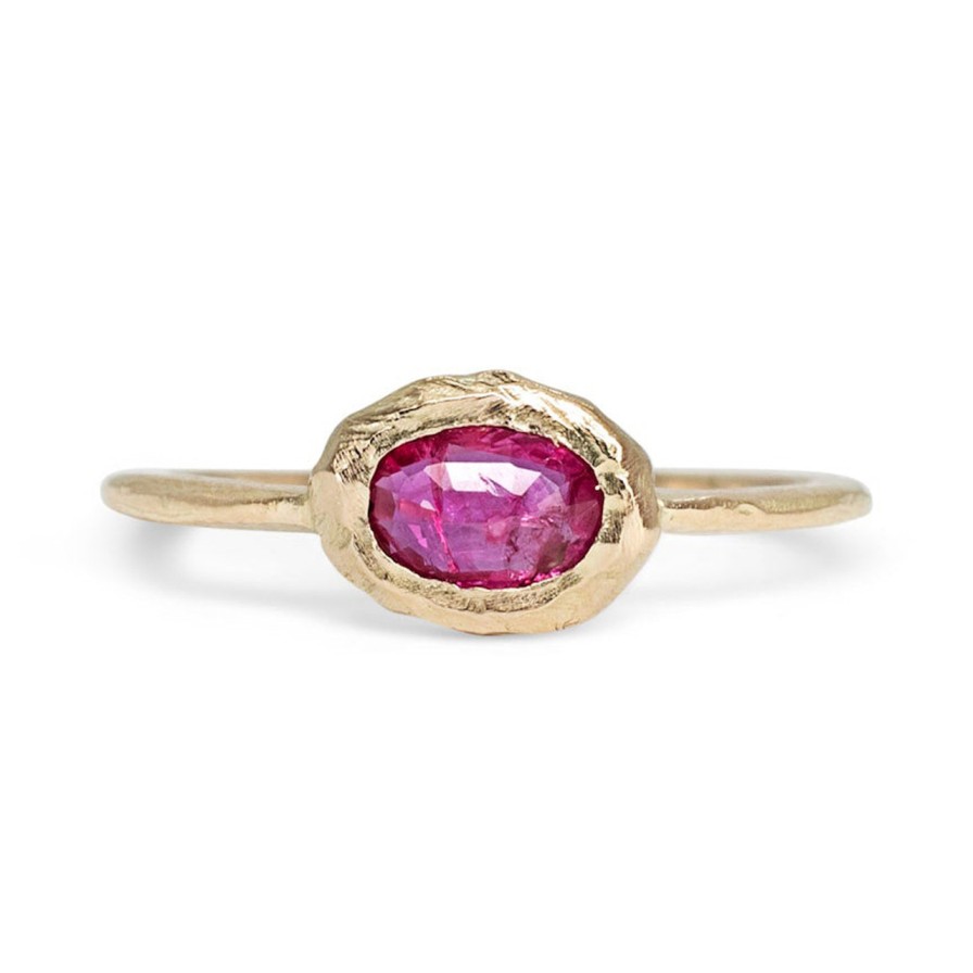 Rings Tomfoolery London | Oval Stone Ring In Ruby