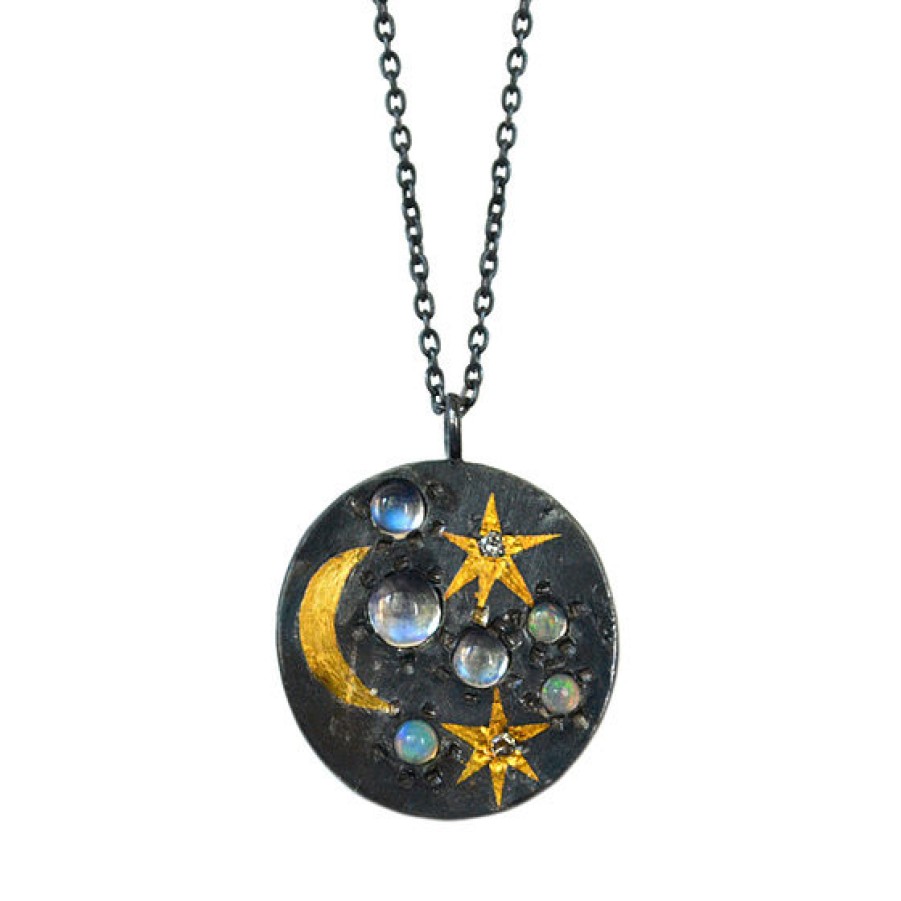 Necklaces Tomfoolery London | Large Space Scape Coin Pendant