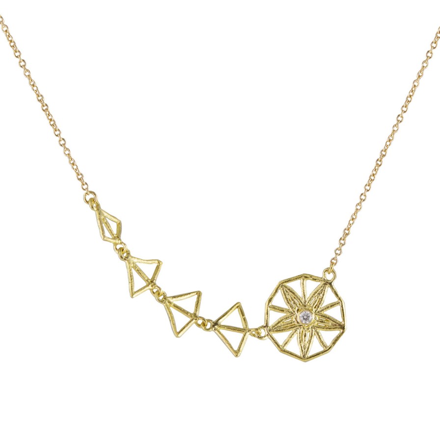 Necklaces Tomfoolery London | Asymmetric Diamond Shooting Star Necklace