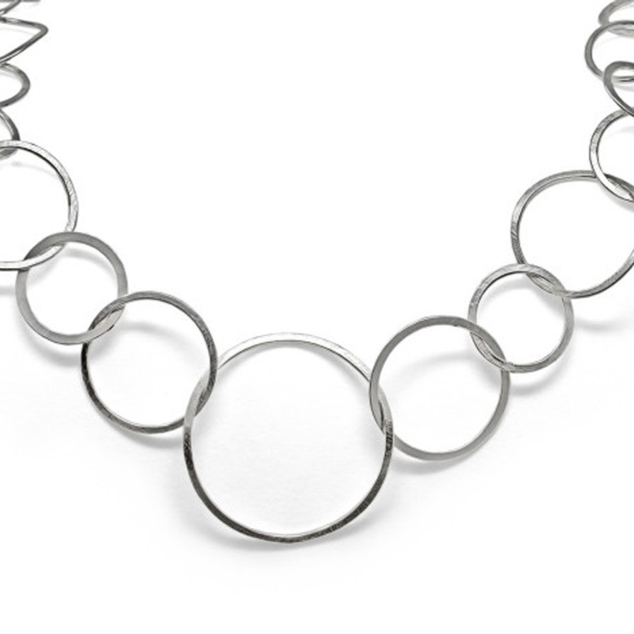 Necklaces Tomfoolery London | Silver Irregular Circle Necklace