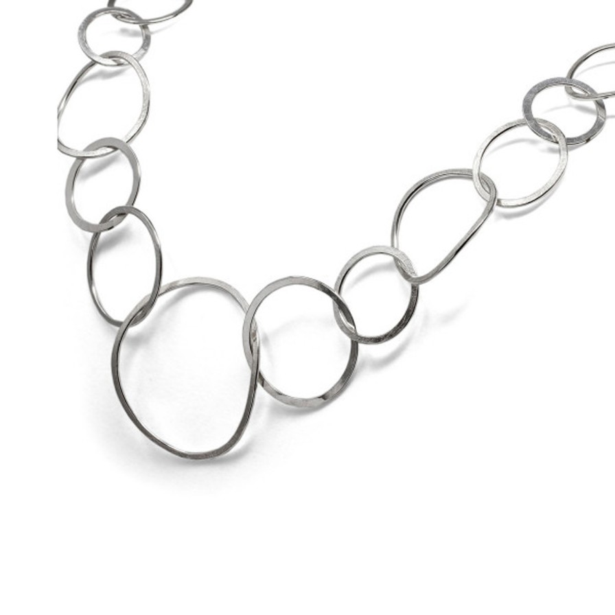 Necklaces Tomfoolery London | Silver Irregular Circle Necklace