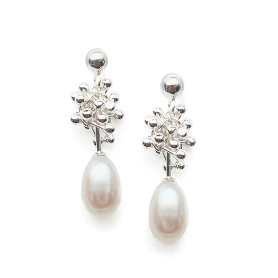 Earrings Tomfoolery London | Droplet Pearl Drop Earrings