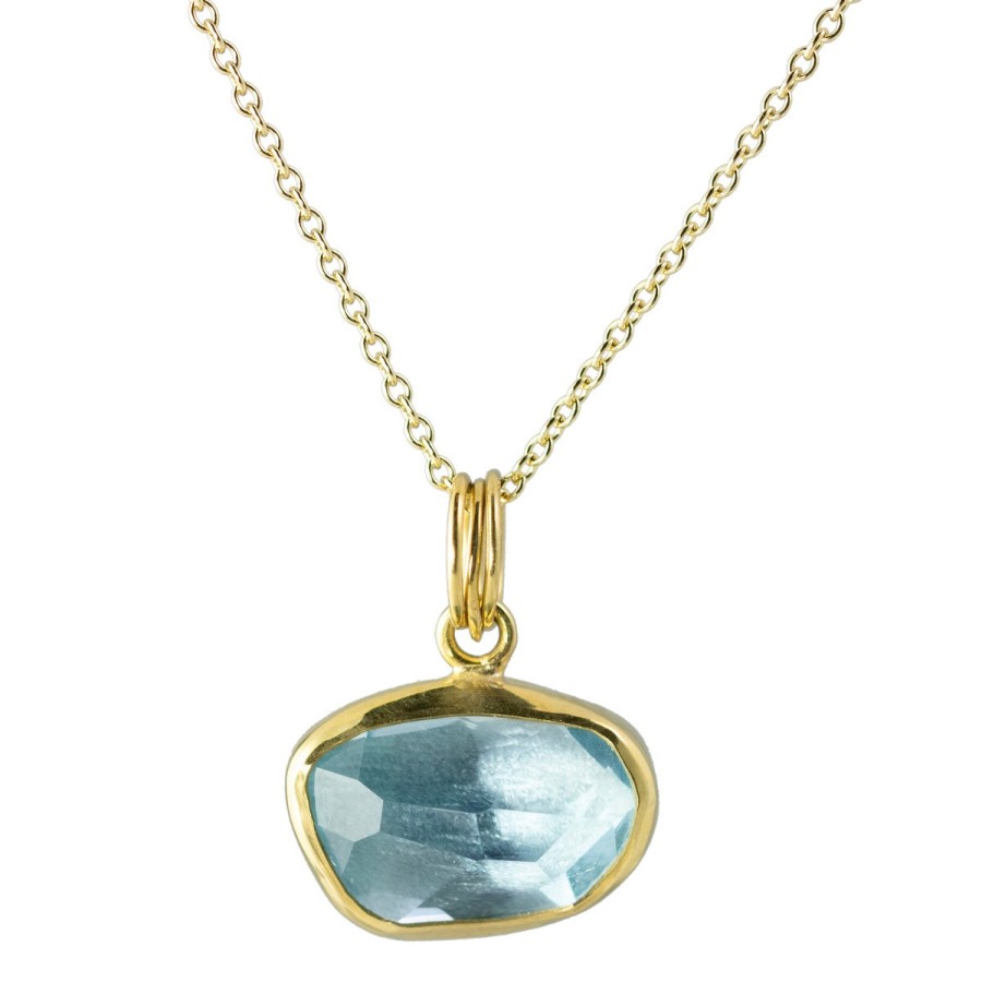 Necklaces Tomfoolery London | Aquamarine Pendant