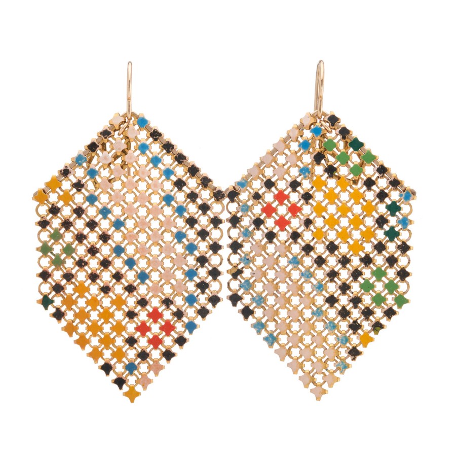 Earrings Tomfoolery London | Papaver Sun Mesh Drop Earrings