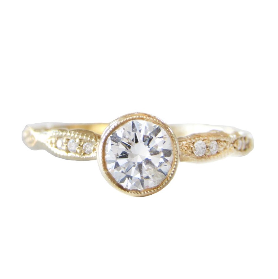 Rings Tomfoolery London | Wave Diamond Solitaire Ring