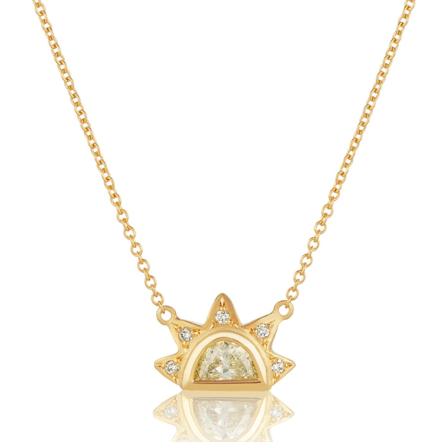 Necklaces Tomfoolery London | Gold & Diamond Sun Beam Necklace