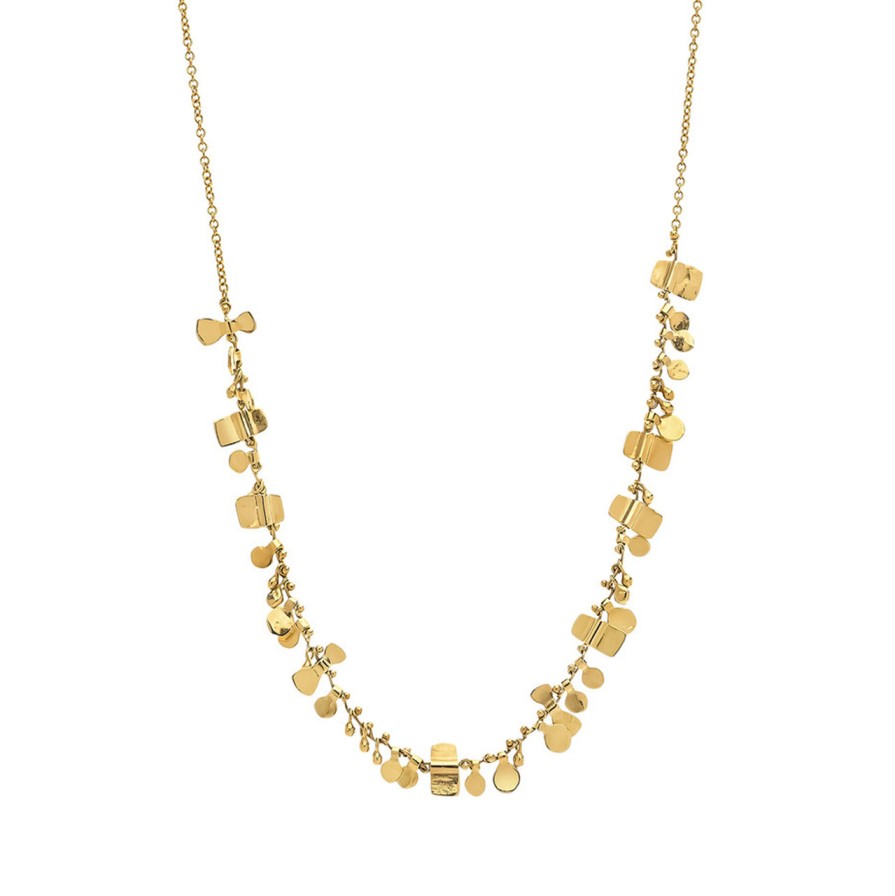 Necklaces Tomfoolery London | Paillettes Necklace In 14Ct Yellow Gold