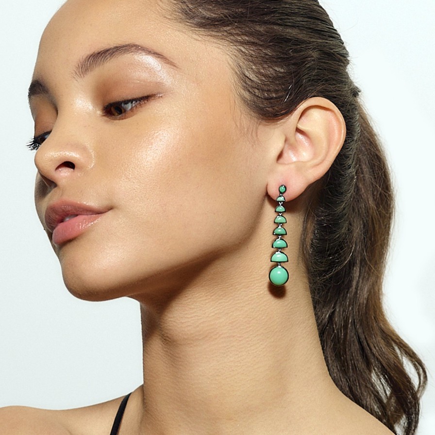 Earrings Tomfoolery London | Chrysoprase Ballbearing Earrings