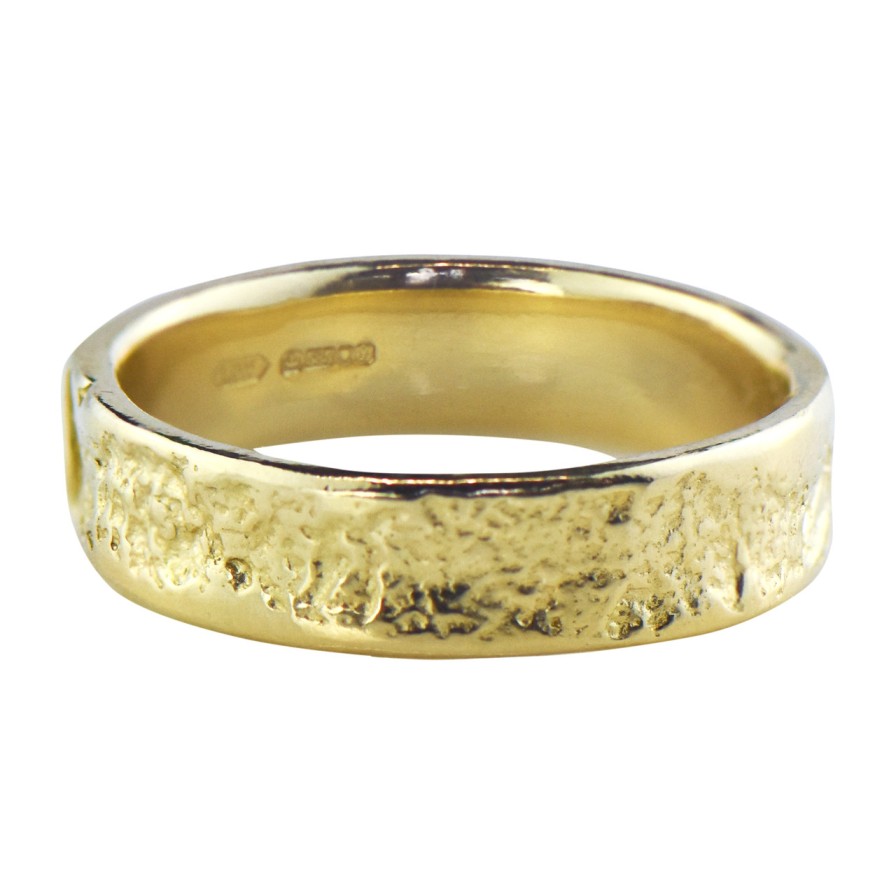 Rings Tomfoolery London | Reverse Oak Ring In 14Ct Yellow Gold