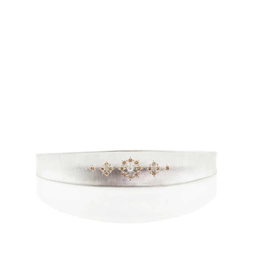 Bracelets Tomfoolery London | Shimmer Cuff With Champagne Diamonds