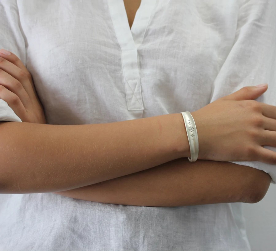 Bracelets Tomfoolery London | Shimmer Cuff With Champagne Diamonds