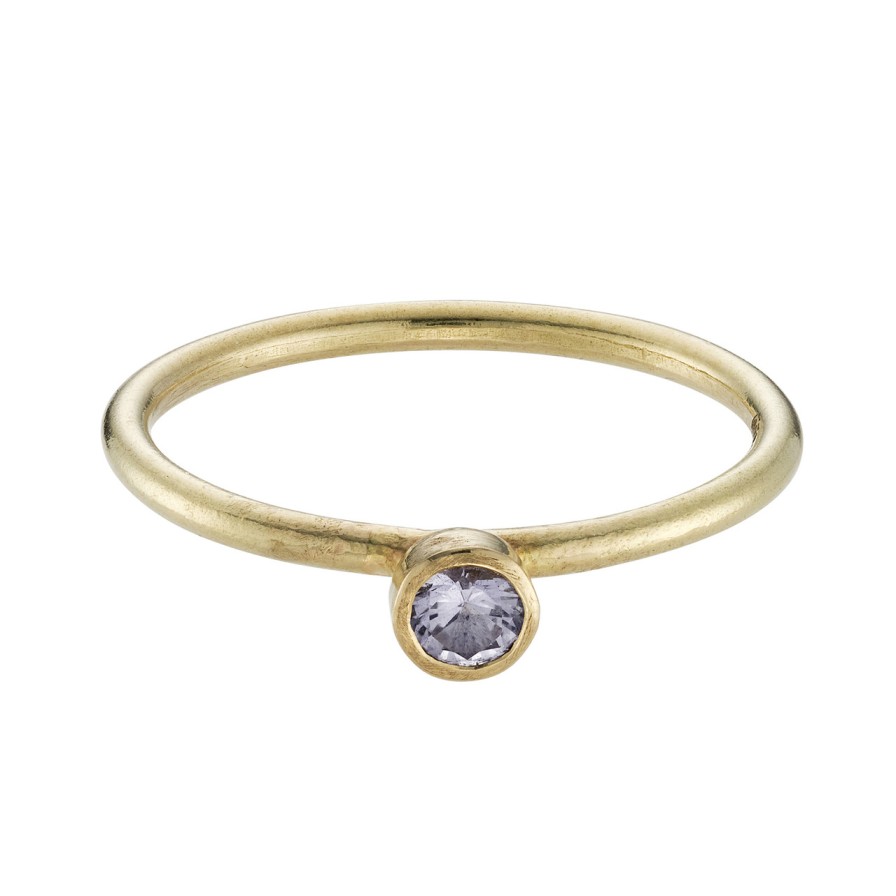 Rings Tomfoolery London | Purple Sapphire & Yellow Gold Ring