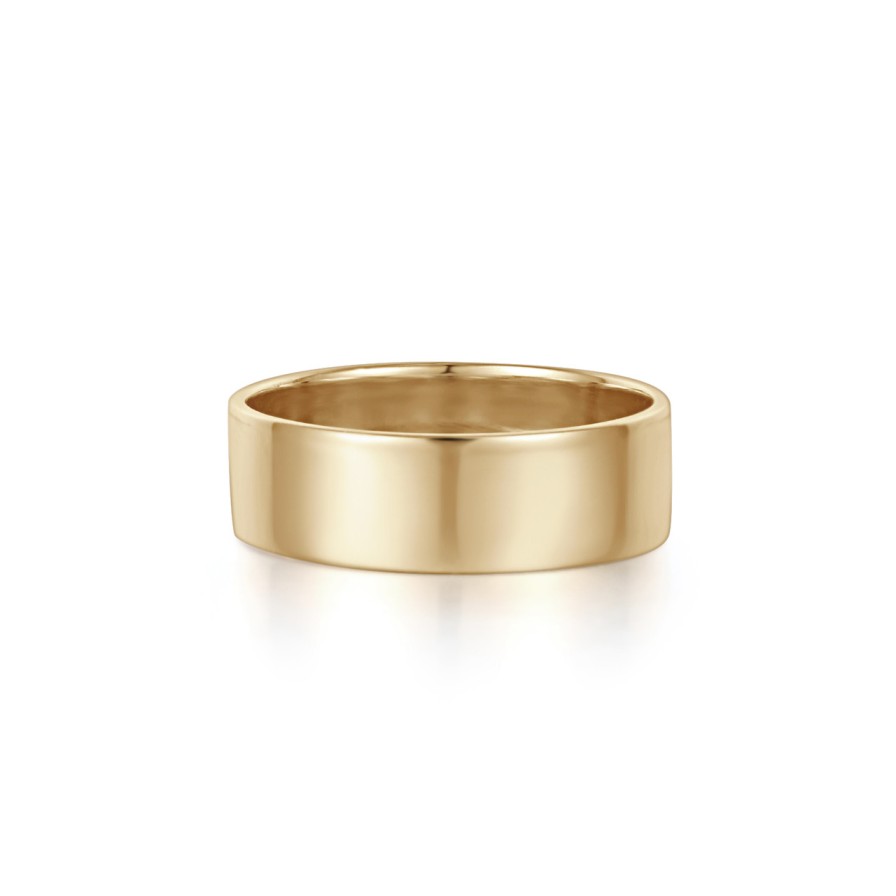 Rings Tomfoolery London | 5.5Mm Flat Band In 14Ct Yellow Gold