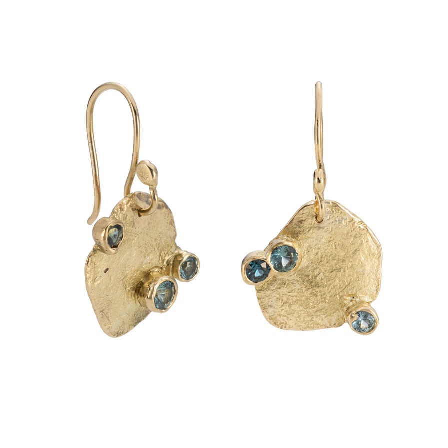 Earrings Tomfoolery London | Rockpool Drop Earrings 18Ct Yellow Gold