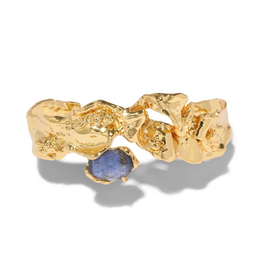 Bracelets Tomfoolery London | Brut Sculptural Sodalite Ribbon Cuff Bracelet