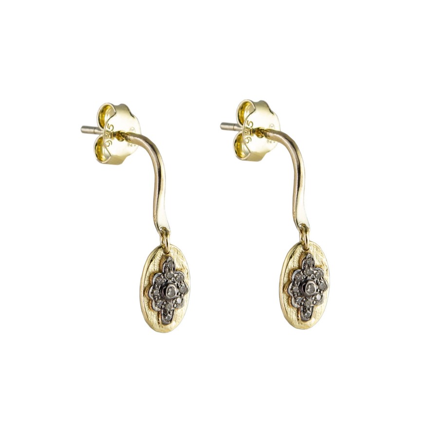 Earrings Tomfoolery London | Mille Moon Diamond Drop Earrings