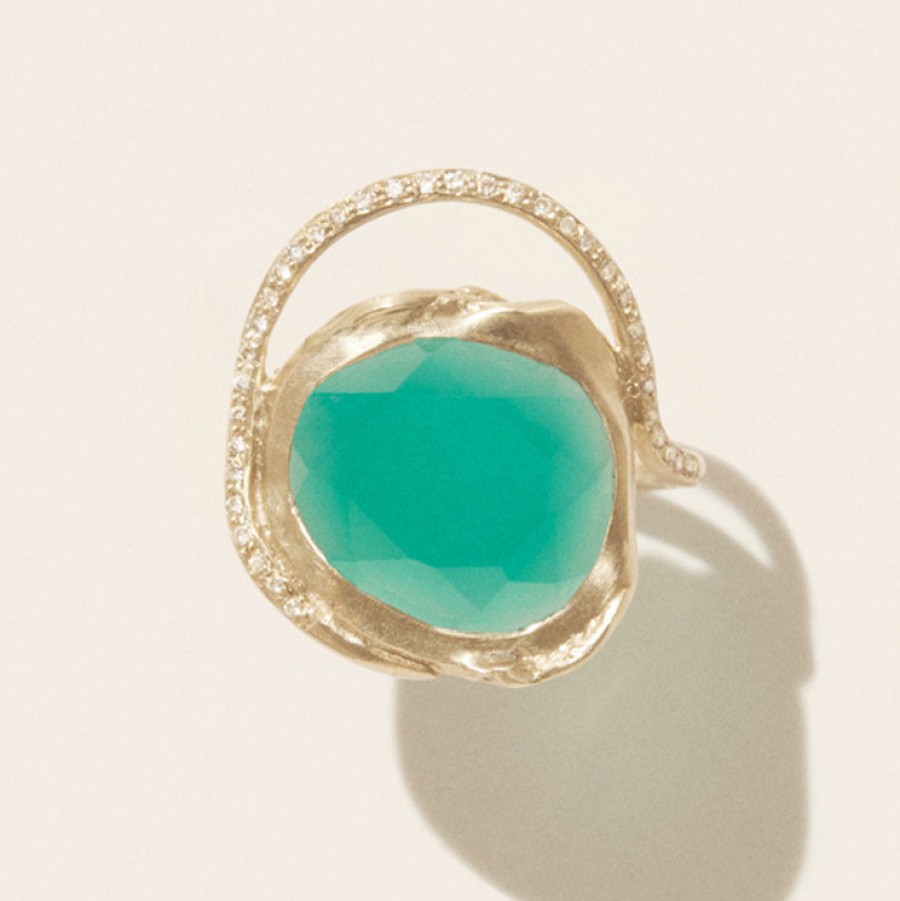 Rings Tomfoolery London | Gaia Green Onyx & 9Ct Yellow Gold Ring