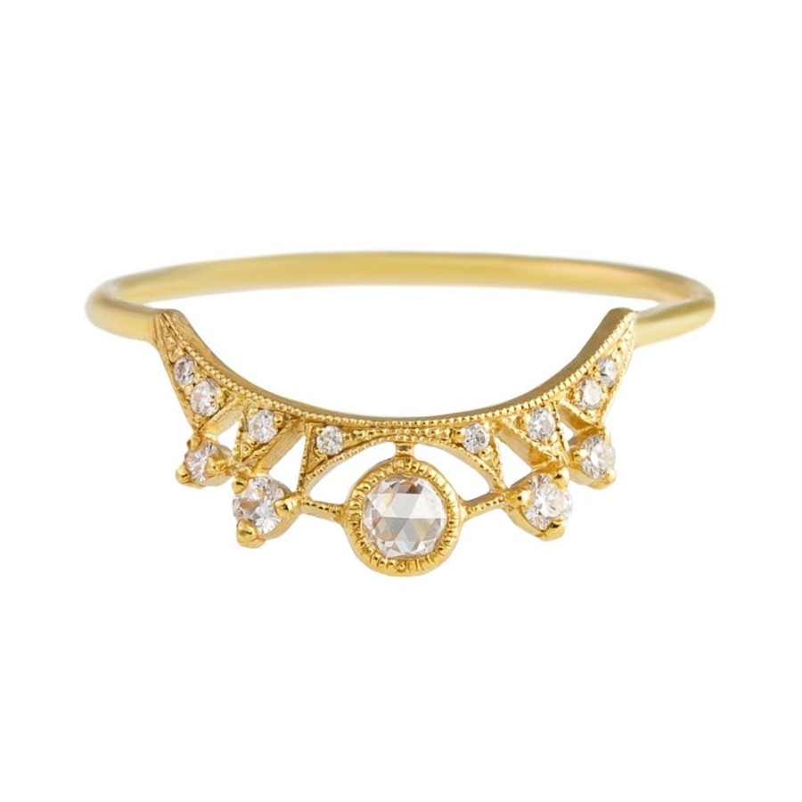 Rings Tomfoolery London | 14Ct Yellow Gold Diamond Astrid Luna Ring