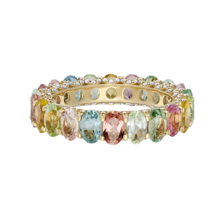 Rings Tomfoolery London | Pastel Oval Tourmaline Full Eternity Ring