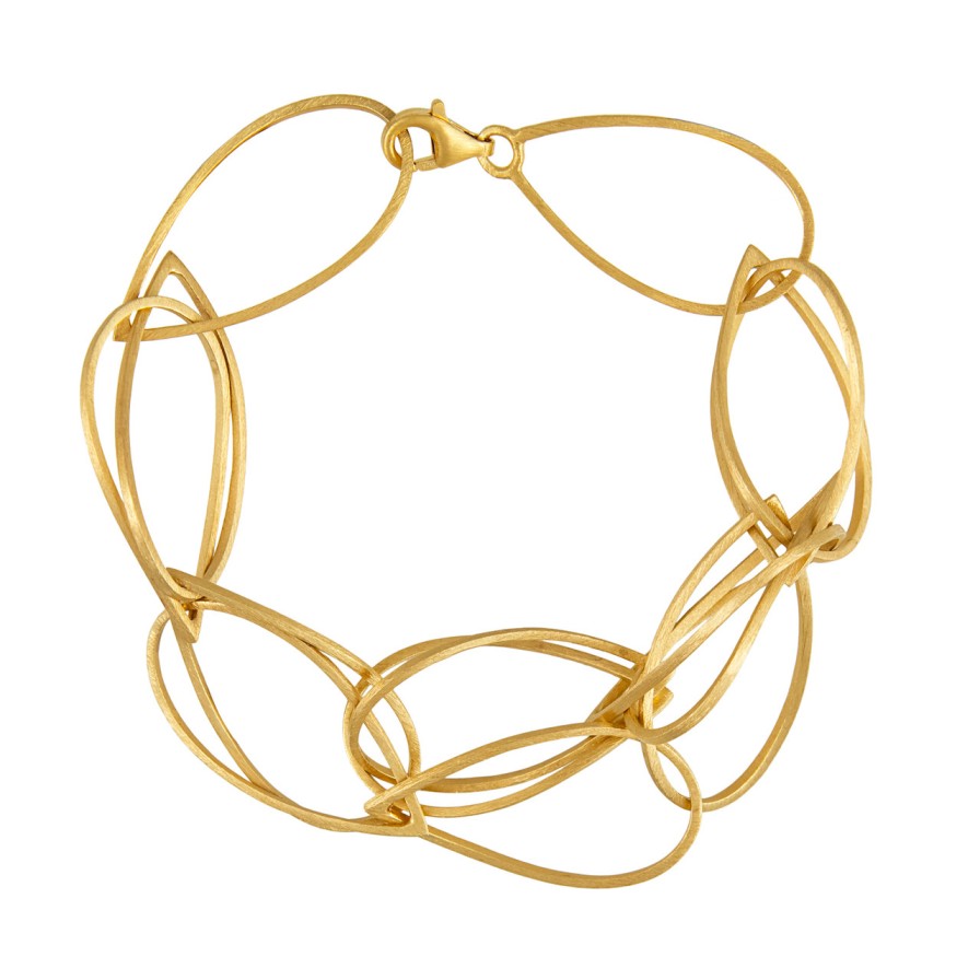 Bracelets Tomfoolery London | Gold Plated Silver Tear Chain Bracelet