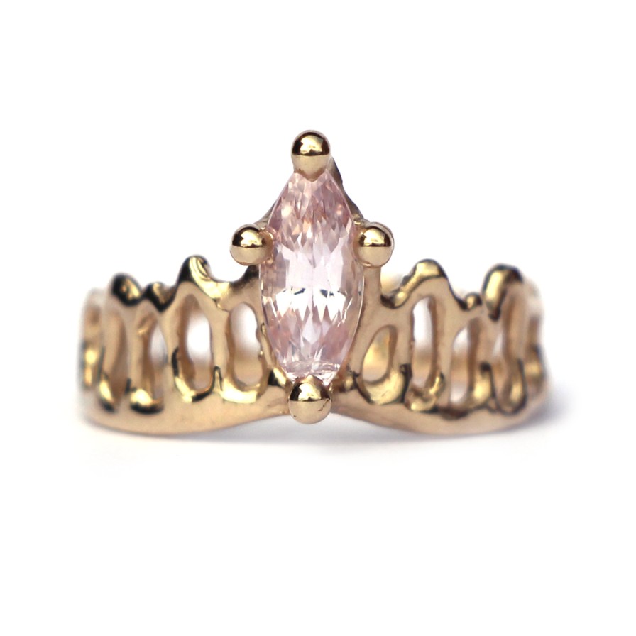 Rings Tomfoolery London | Pink Marquise Sapphire Mermaid Crown Ring