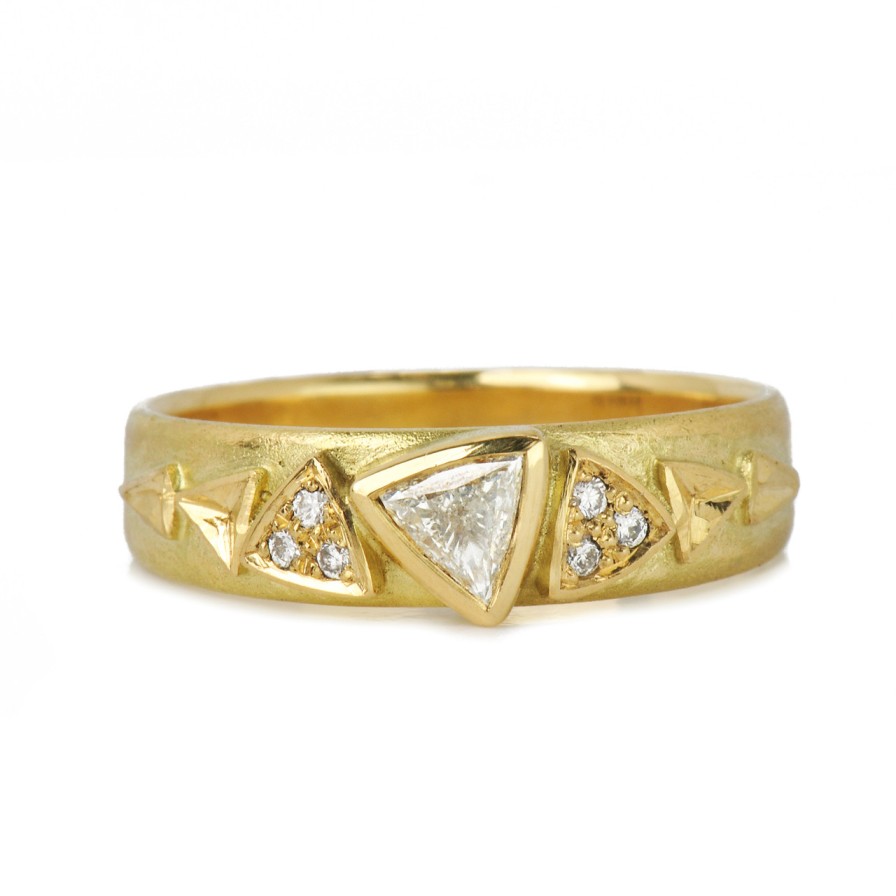 Rings Tomfoolery London | 18Ct Yellow Gold Trillion Reflection Ring