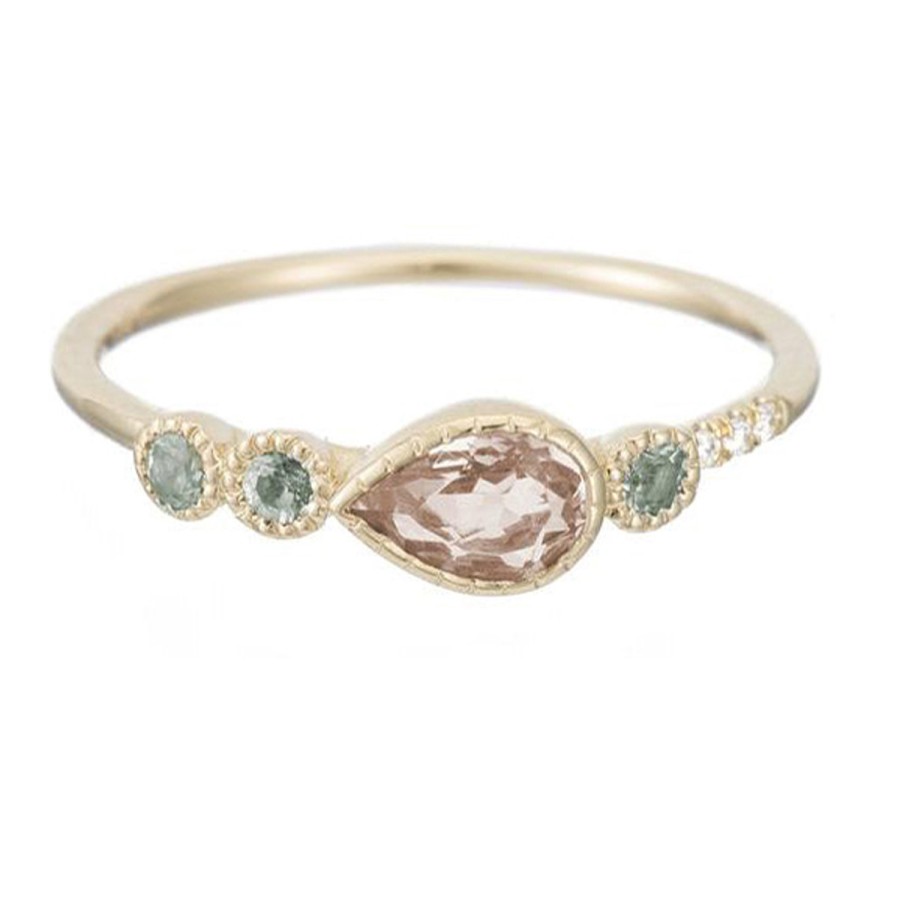 Rings Tomfoolery London | Morganite Teardrop Dew Ring