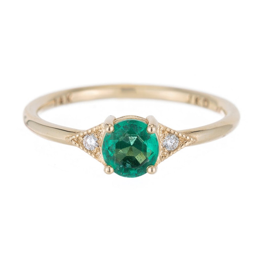 Rings Tomfoolery London | Round Emerald Deco Ring