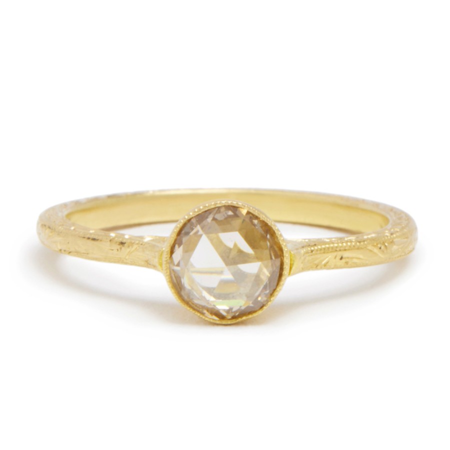 Rings Tomfoolery London | Oval Rose Cut Diamond Gold Ring