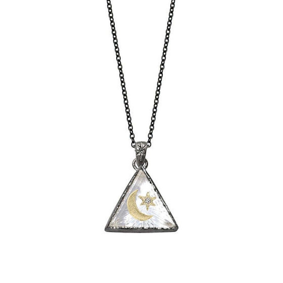 Necklaces Tomfoolery London | North Star Small Triangle Amulet Necklace